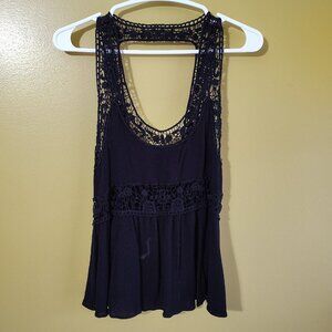 Almost Famous Lace Trimmed Tank Top Size S Whimsygoth